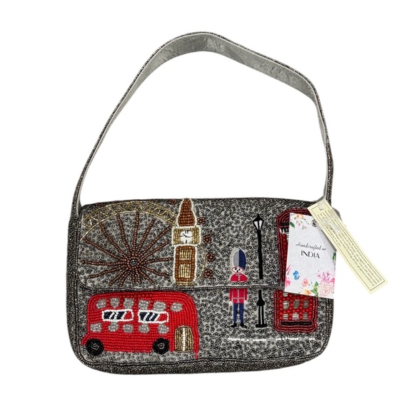 Handbags - Viral Hand Made in India London Beaded Embroidered Women's Bag NWT